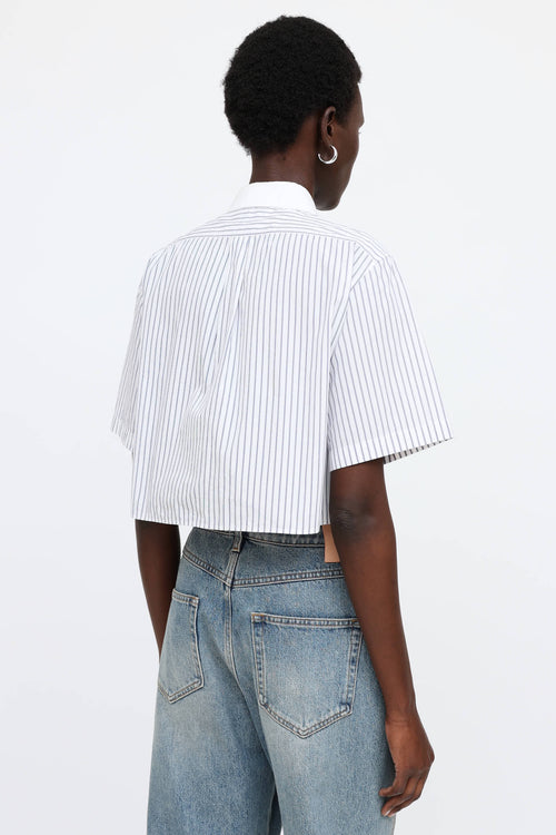 Celine Striped Cropped Shirt
