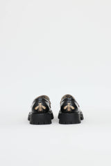 Gucci Black Bee Lug Loafers