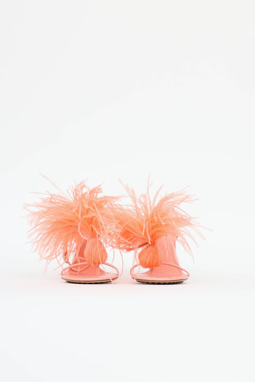 Bottega Veneta Wonderbird Nappa Flamingo Feather  Sandals