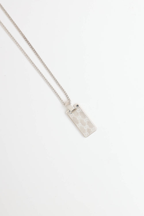 Sterling Siver GG Tag Necklace