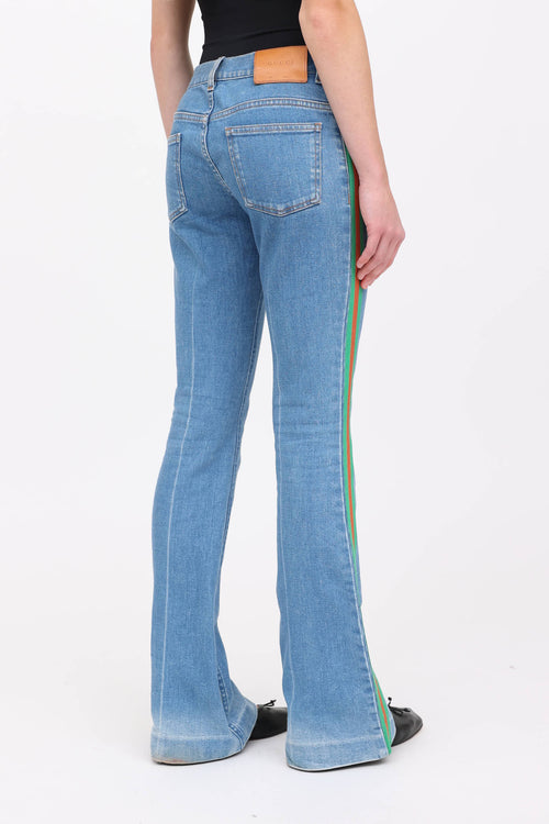 Gucci 2018 Web Flare Denim  Jeans