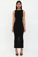  St. Agni black open back knit dress 
