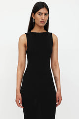  St. Agni black open back knit dress 