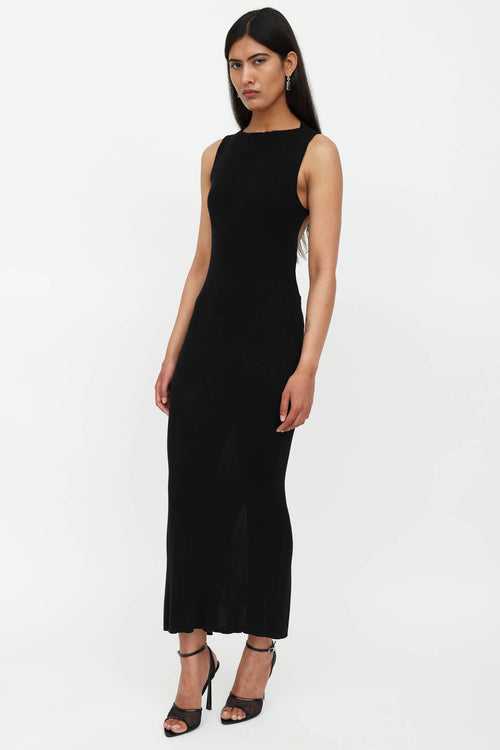  St. Agni black open back knit dress 