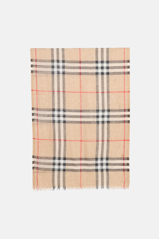 Wool Blend Check Scarf