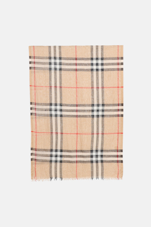 Wool Blend Check Scarf