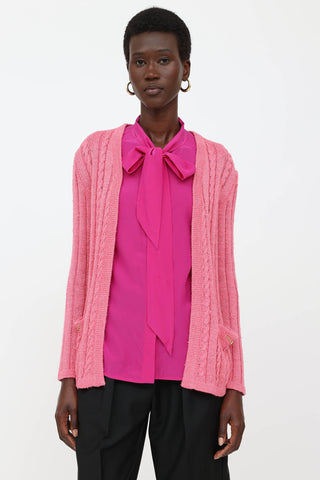 Celine Silk & Linen Knit Cardigan