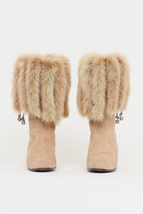 Andrew Geller C. 1980s Fur & Suede Boot