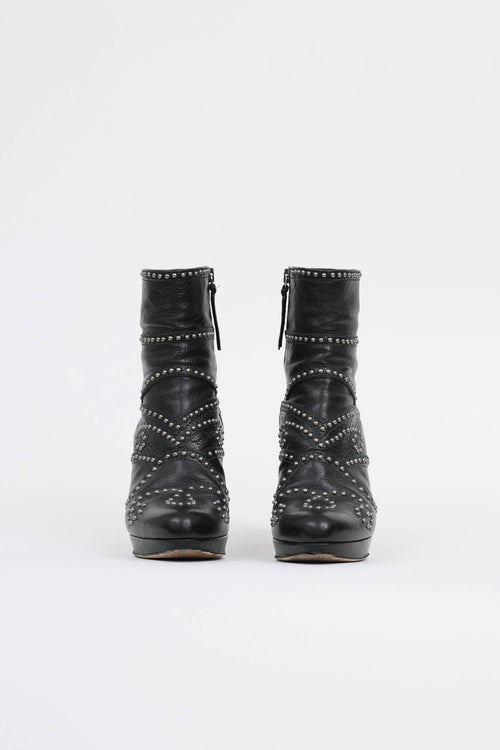 Miu Miu Studded Ankle Boot
