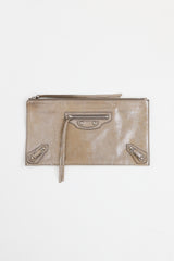 Balenciaga metallic gold leather Milky Way Motocross clutch