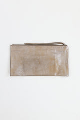 Balenciaga metallic gold leather Milky Way Motocross clutch