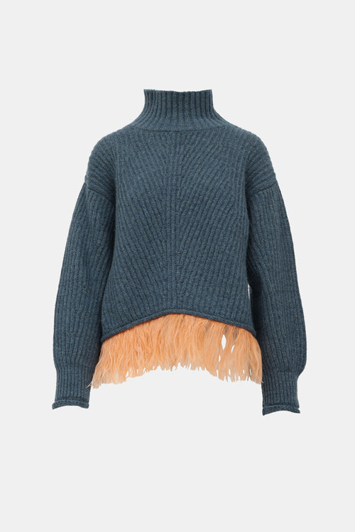 La Double J Feather Trim High Kick Sweater