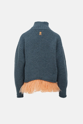 La Double J Feather Trim High Kick Sweater