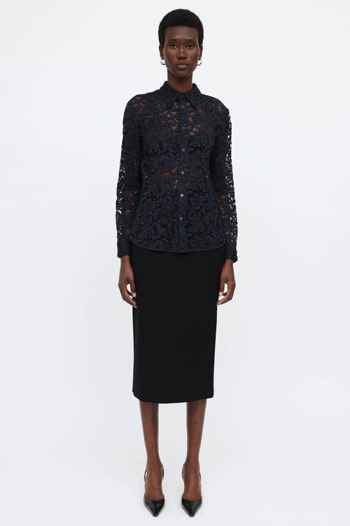 Prada Sheer Lace Shirt