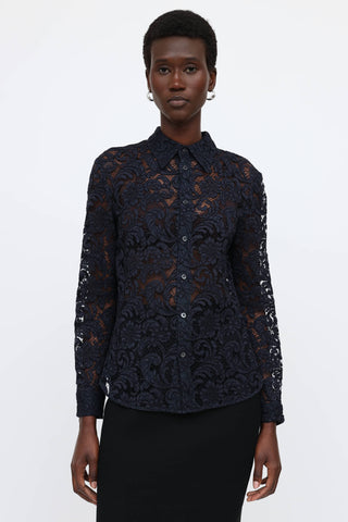 Prada Sheer Lace Shirt