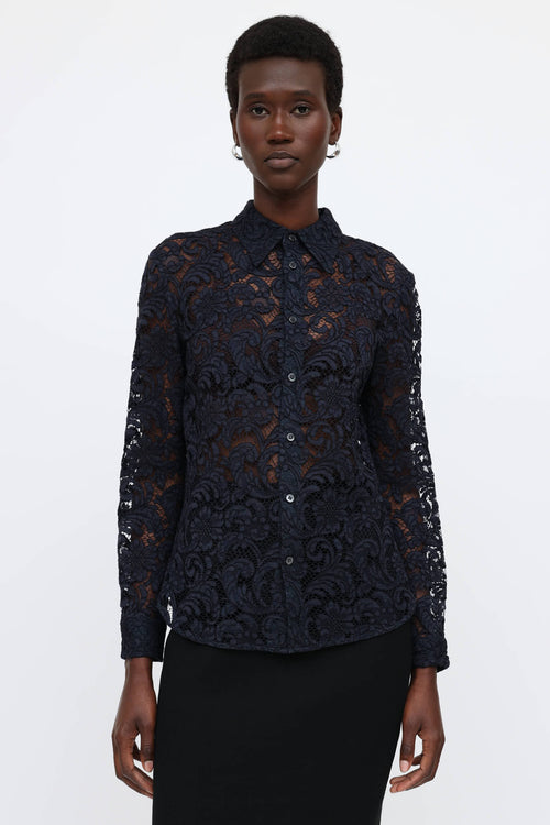 Prada Sheer Lace Shirt