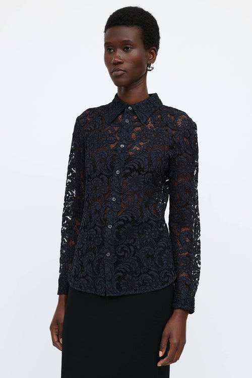 Prada Sheer Lace Shirt