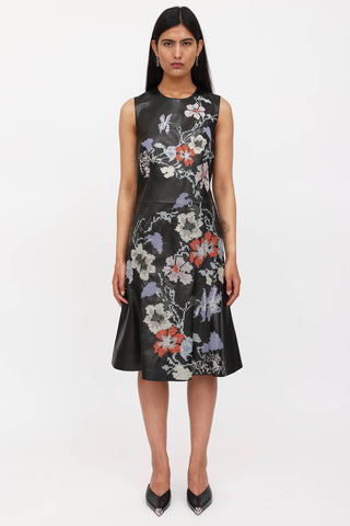 McQueen 2016 Crossstitched Leather Dress