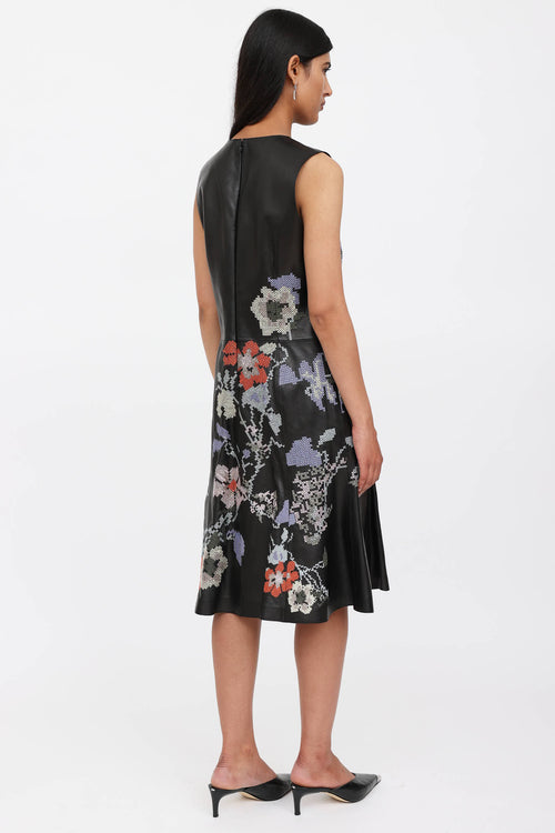 McQueen 2016 Crossstitched Leather Dress