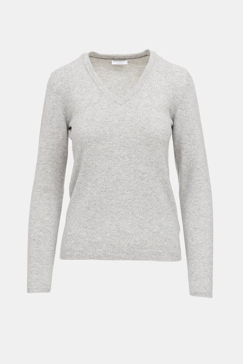 Brunello Cucinelli Cashmere V-Neck 1 Sweater