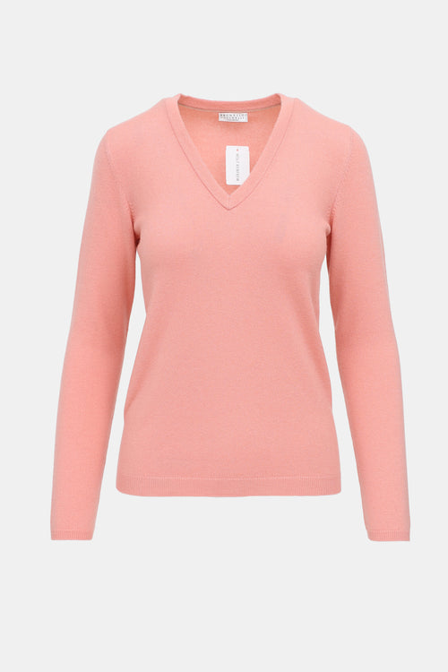 Brunello Cucinelli Cashmere V-Neck 3 Sweater