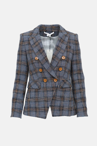 Veronica Beard Plaid Miller Dickey Blazer