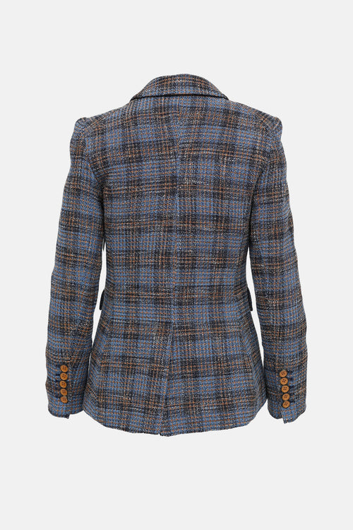 Veronica Beard Plaid Miller Dickey Blazer