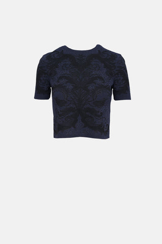 McQueen Knit Jacquard Crop Top