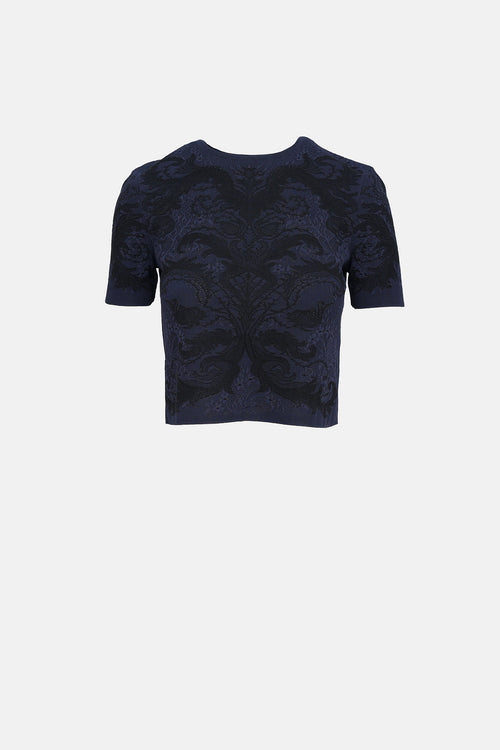 McQueen Knit Jacquard Crop Top