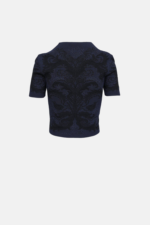 McQueen Knit Jacquard Crop Top