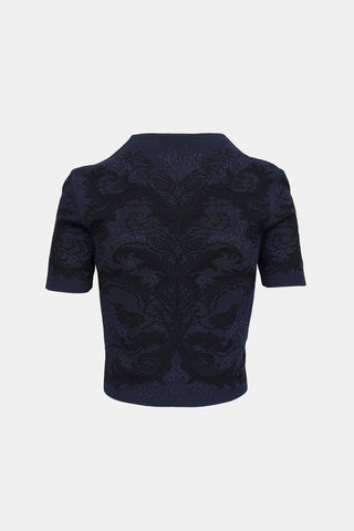 McQueen Knit Jacquard Crop Top