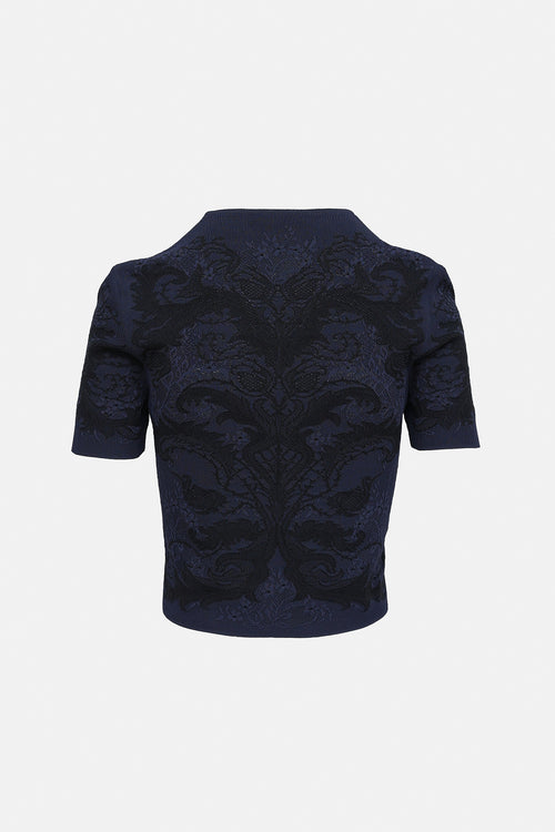 McQueen Knit Jacquard Crop Top