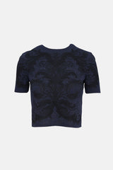 McQueen Knit Jacquard Crop Top