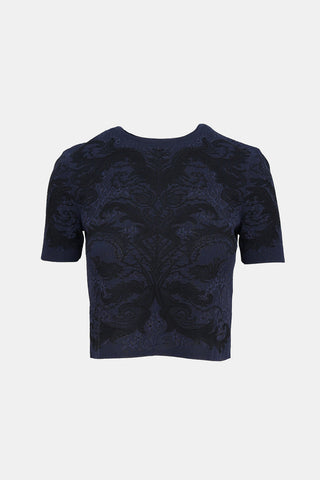 McQueen Knit Jacquard Crop Top