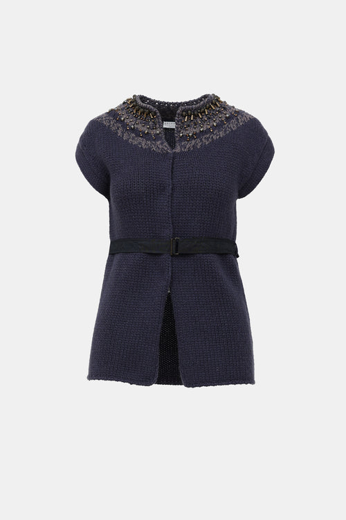 Brunello Cucinelli Cashmere Beaded Cardigan