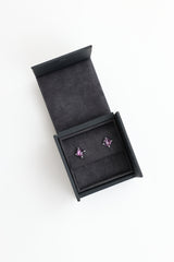 David Yurman Sterling Silver Amethyst Stud Earrings