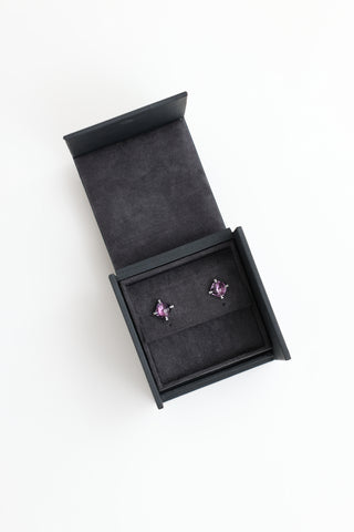 David Yurman Sterling Silver Amethyst Stud Earrings