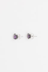 David Yurman Sterling Silver Amethyst Stud Earrings