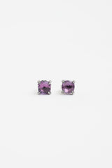 David Yurman Sterling Silver Amethyst Stud Earrings