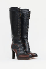 Max Mara 2004 Brogue Knee High Boot