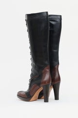 Max Mara 2004 Brogue Knee High Boot