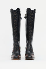 Max Mara 2004 Brogue Knee High Boot