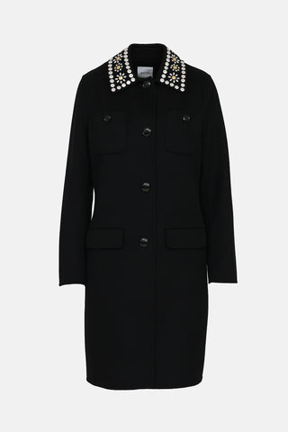 Cheap & Chic C. 1990's Wool Embellished Coat