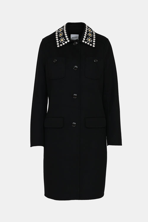 Cheap & Chic C. 1990's Wool Embellished Coat