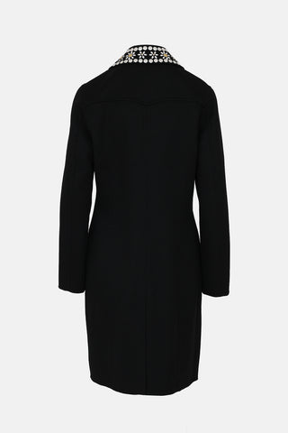 Cheap & Chic C. 1990's Wool Embellished Coat