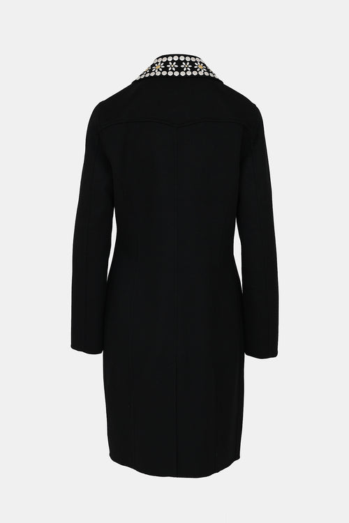 Cheap & Chic C. 1990's Wool Embellished Coat