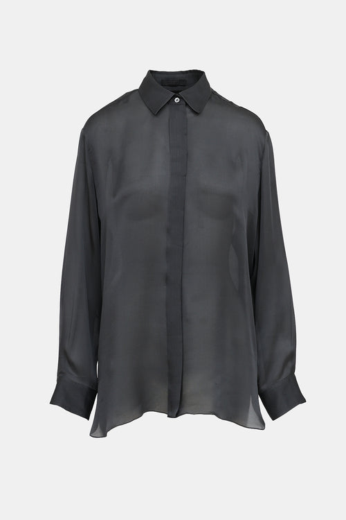 The Row Sheer Button Up Shirt
