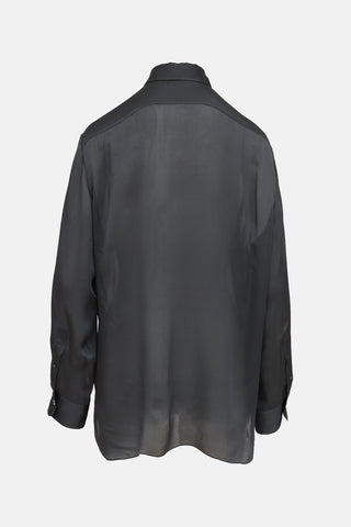 The Row Sheer Button Up Shirt