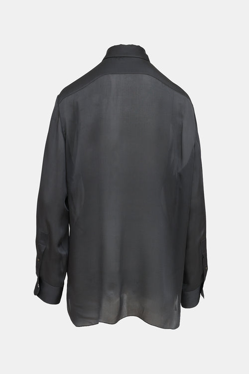 The Row Sheer Button Up Shirt