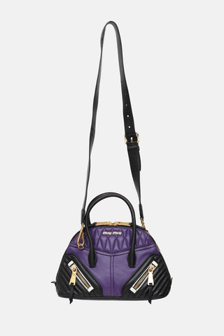 Miu Miu Leather Moto Top Handle Bag